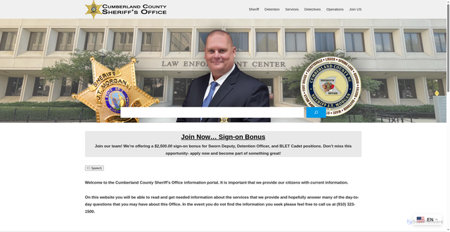 Security scan screenshot of https://cumberlandsheriffnc.gov/