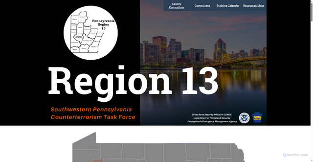 Security scan screenshot of https://paregion13.gov/