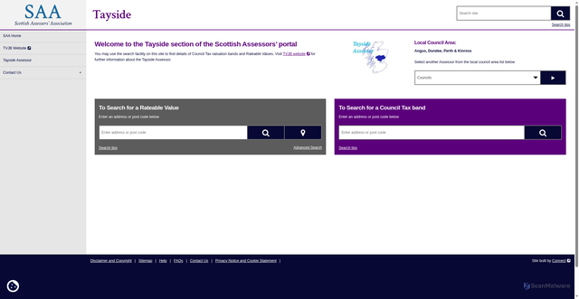 Security scan screenshot of https://www.saa.gov.uk/tayside/