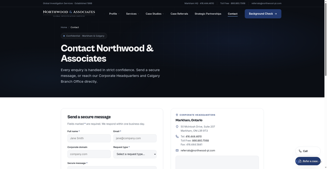Security scan screenshot of https://northwood-pi.pages.dev/contact.html