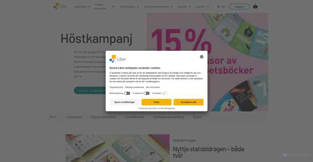 Security scan screenshot of https://liber.se