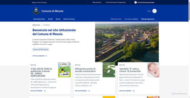 Security scan screenshot of https://www.comune.mesola.fe.it