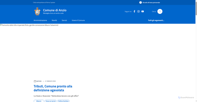 Security scan screenshot of https://www.comune.anzio.roma.it