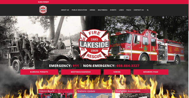 Security scan screenshot of https://www.lakesidefirerescuewi.gov/