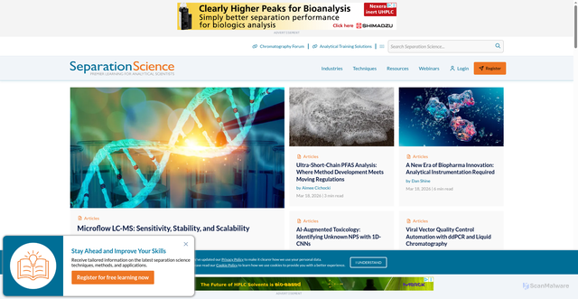 Security scan screenshot of https://sepscience.com