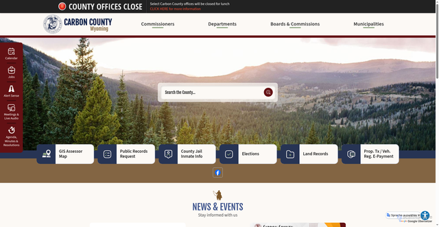Security scan screenshot of https://carboncountywy.gov/