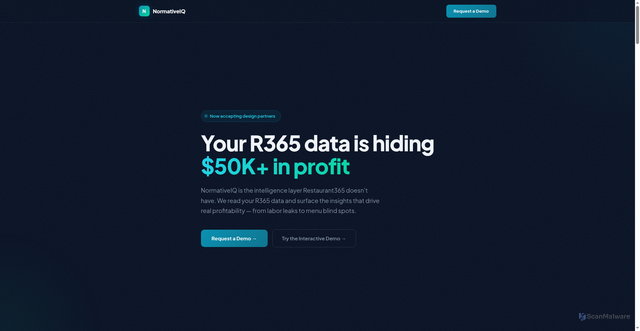 Security scan screenshot of http://normativeiq.com/