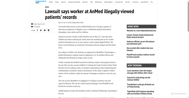 Security scan screenshot of https://archive.independentmail.com/news/lawsuit-says-worker-at-anmed-illegally-viewed-patients-records-ep-361662943-347726461.html