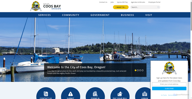 Security scan screenshot of https://www.coosbayor.gov/