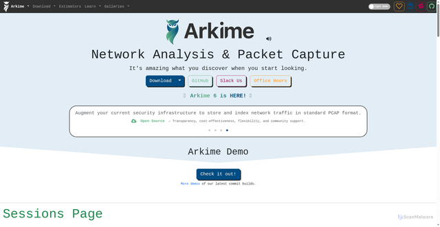 Security scan screenshot of https://arkime.com