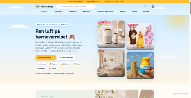 Security scan screenshot of https://nuttetbaby.se