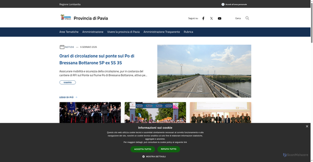 Security scan screenshot of https://www.provincia.pv.it