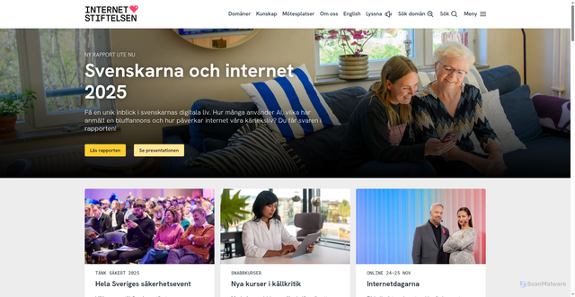 Security scan screenshot of https://www.internetstiftelsen.se/
