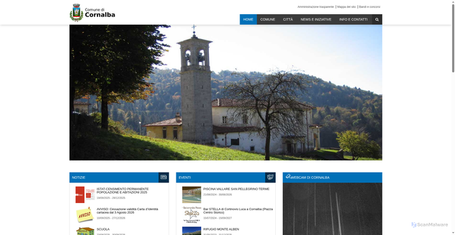 Security scan screenshot of https://www.comune.cornalba.bg.it/home/