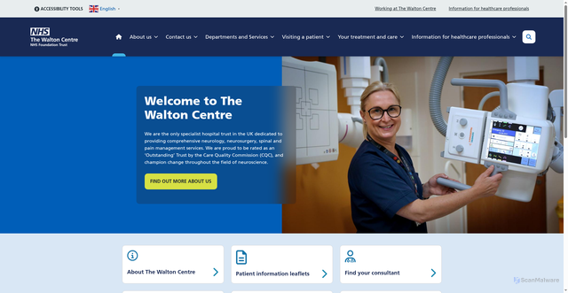 Security scan screenshot of https://www.thewaltoncentre.nhs.uk/