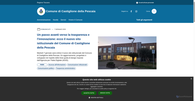 Security scan screenshot of https://www.comune.castiglionedellapescaia.gr.it/it