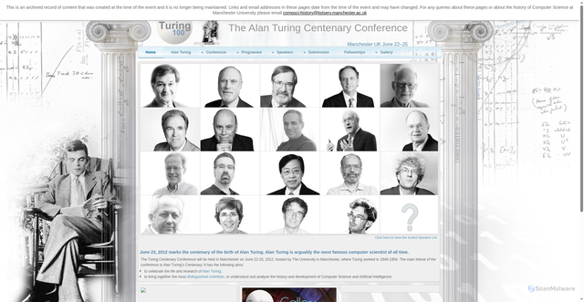 Security scan screenshot of https://www.turing100.manchester.ac.uk