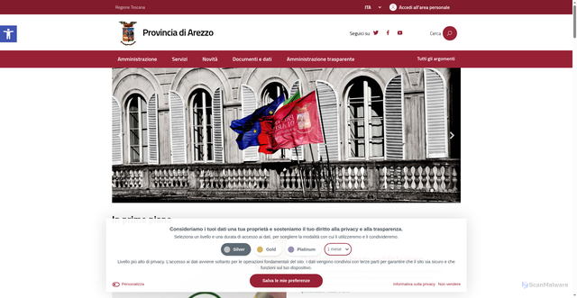 Security scan screenshot of https://www.provincia.arezzo.it