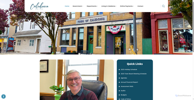 Security scan screenshot of https://caledoniany.gov/