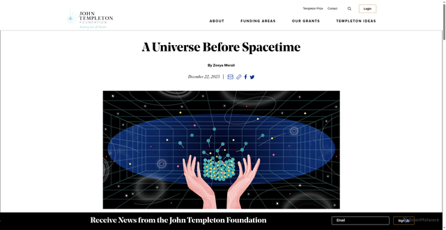 Security scan screenshot of https://www.templeton.org/news/a-universe-before-spacetime