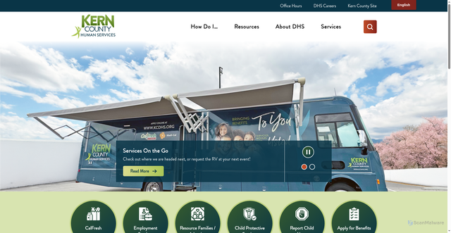 Security scan screenshot of https://www.kcdhs.org/