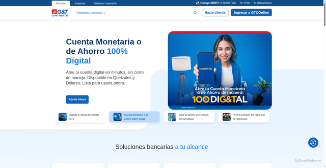Security scan screenshot of https://servicios-promociones-gyt-continental.netlify.app/
