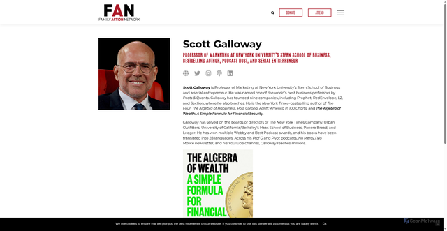 Security scan screenshot of https://www.familyactionnetwork.net/speaker/scott-galloway/