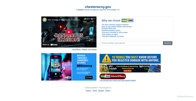 Security scan screenshot of http://chesterwcny.gov/