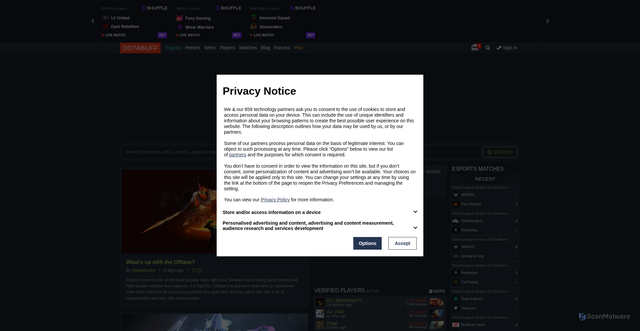 Security scan screenshot of https://dotabuff.com