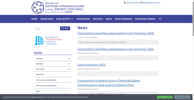 Security scan screenshot of https://www.odcecterni.it/