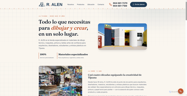 Security scan screenshot of https://r-alen.com/