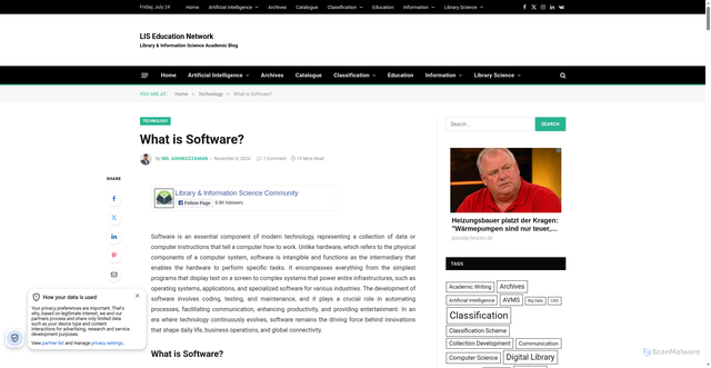 Security scan screenshot of https://www.lisedunetwork.com/what-is-software/