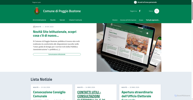 Security scan screenshot of https://www.comune.poggiobustone.ri.it