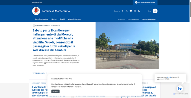Security scan screenshot of https://www.comune.montemurlo.po.it/