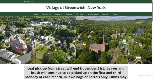 Security scan screenshot of https://villageofgreenwichny.gov/