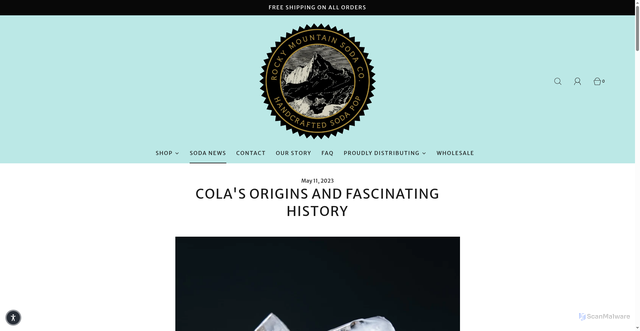 Security scan screenshot of https://www.rockymountainsoda.com/blogs/soda-news/cola-origins-and-history?srsltid=AU7gw4Xz71jxP5Gt4v8_96Jfh3mHXLwOWiMGqeIx2IYGjI5bq4HZKDS_