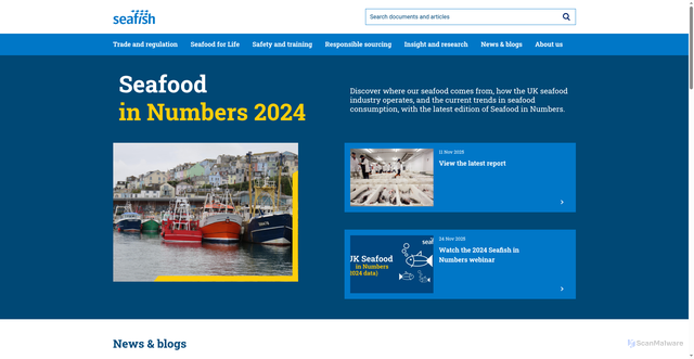 Security scan screenshot of https://www.seafish.org/