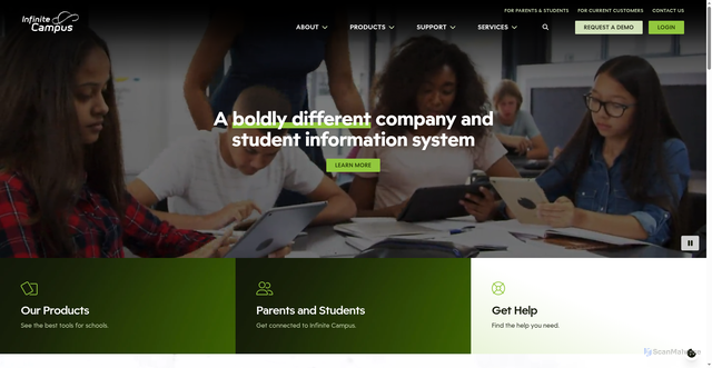 Security scan screenshot of https://www.infinitecampus.com/
