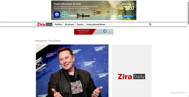 Security scan screenshot of https://ziradaily.com/news/96708