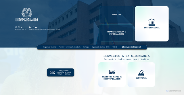 Security scan screenshot of https://registraduria.gov.co