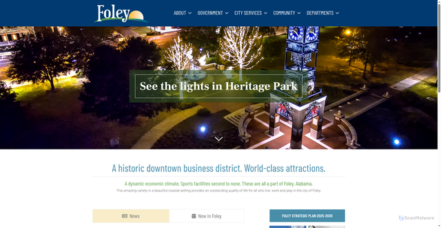 Security scan screenshot of https://cityoffoley.org/