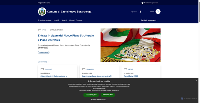 Security scan screenshot of https://www.comune.castelnuovo.si.it