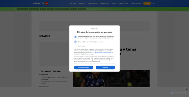 Security scan screenshot of https://www.repretel.com/noticia/cartagines-empata-en-casa-y-deja-todo-para-la-vuelta-ante-el-motagua/