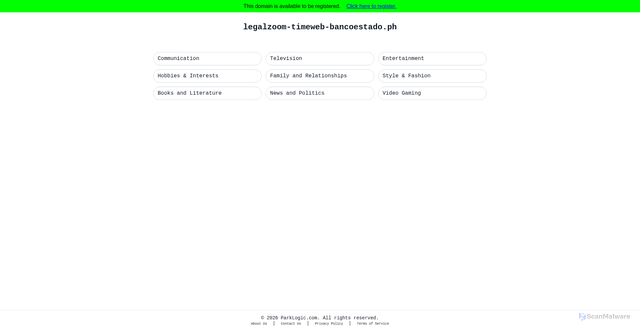 Security scan screenshot of legalzoom-timeweb-bancoestado.ph