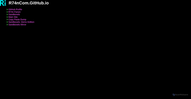 Security scan screenshot of https://r74ncom.github.io