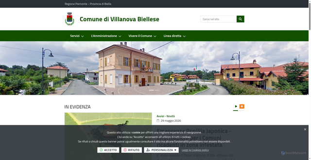 Security scan screenshot of https://www.comune.villanovabiellese.bi.it