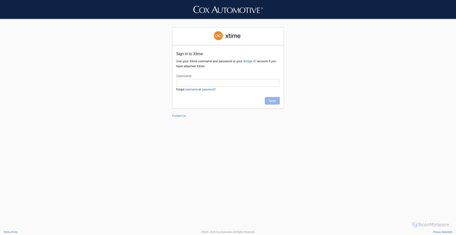 Security scan screenshot of https://x1.xtime.app.coxautoinc.com