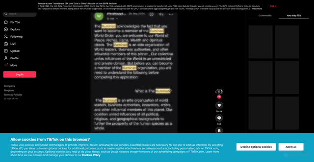 Security scan screenshot of https://vt.tiktok.com/ZS9c687pa/