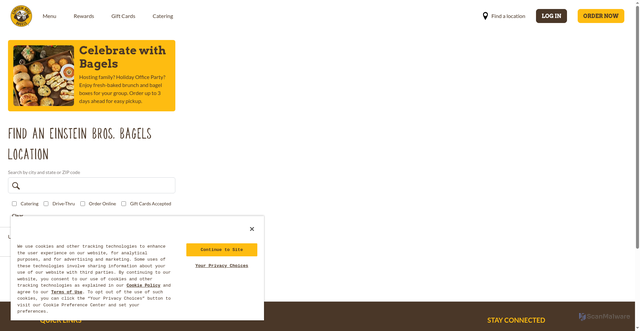Security scan screenshot of https://locations.einsteinbros.com