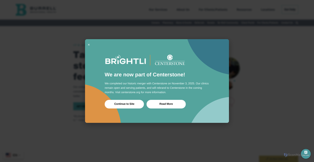 Security scan screenshot of https://burrellcenter.com